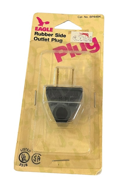 EATON COOPER WIRING BP84BK-SP PLUG,ELECTRICAL 15A 125V 2 PRONG SIDE OUTLET