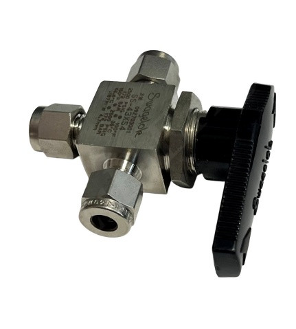 SWAGELOK SS-43GXS4 BALL VALVE 1/4 3-WAY TUBE SS