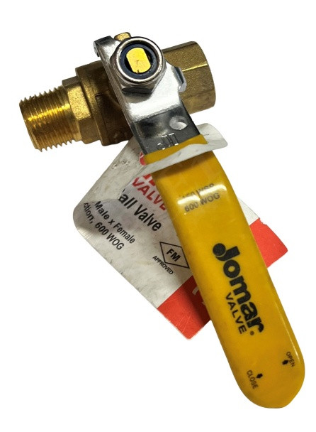 JOMAR JF-100TFM BALL VALVE 3/8 THREADED BRASS,MNPT X FNPT,LOCKABLE LEVEL