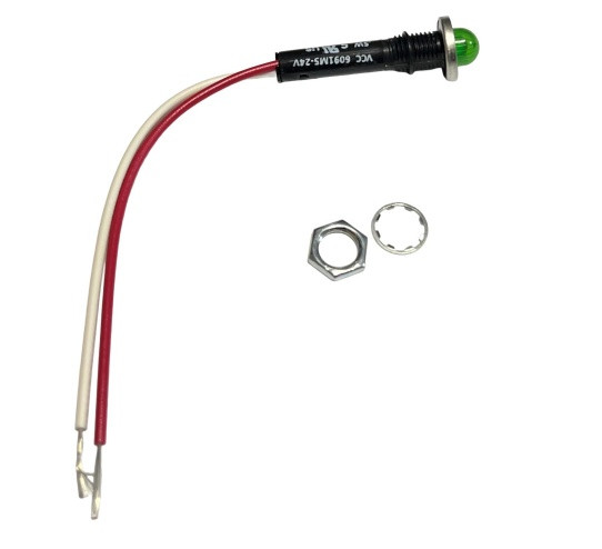 VISUAL COMMUNICANTIONS COMPANY 6091M5-24V LED INDICATOR 24V GREEN WITH BUILT IN RESISTOR