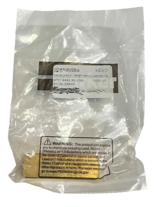 PARKER C400B CHECK VALVE 1/4FNPT BRASS 2000 PSI MWP