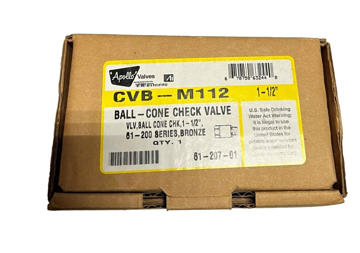 APOLLO 61-207-01 CHECK VALVE 1-1/2 FNPT X 1-1/2MNPT 0.5 PSI CRACK BRONZE