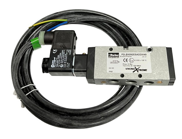 PARKER P2LBX592ES-ADDM49 SOLENOID VALVE 5-W 2-P 1/4 NPT 24VDC SPRING RTN