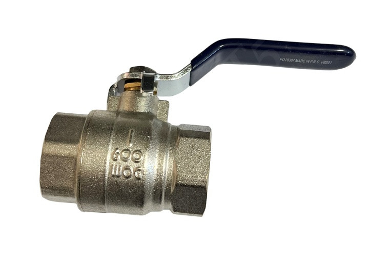 TRIDENT EMERGENCY PRODUCTS 30.056.0 BALL VALVE 1 FNPT NICKEL PLATED BRASS BLUE HANDLE