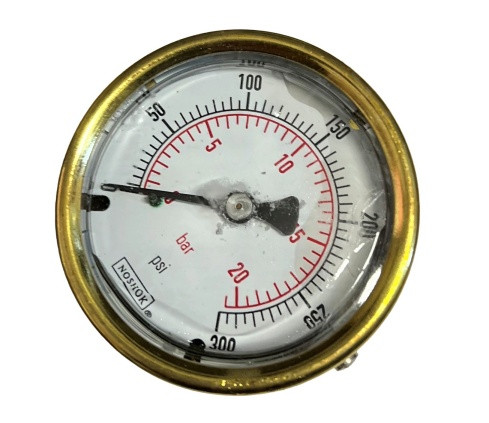 NOSHOK 25-310-300-PSI PRESSURE GAUGE 0-300 PSI/BAR BACK MT 2-1/2 DIAL