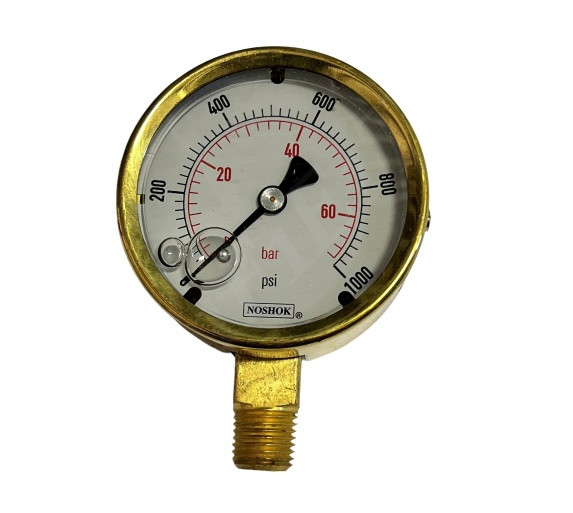 NOSHOK 25-300-1000 PRESSURE GAUGE 0-1000 PSI 2.50 1/4NPT