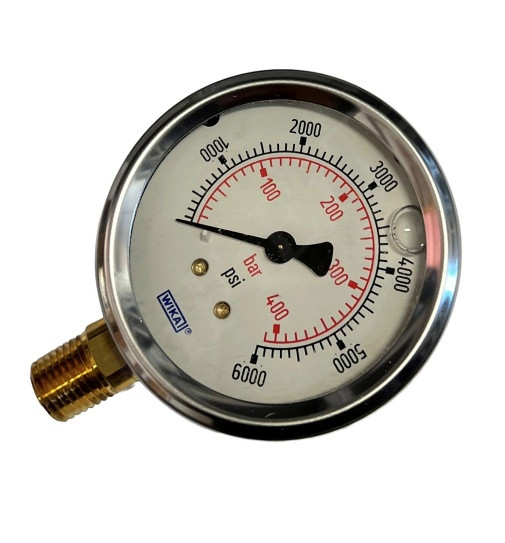 WIKA INSTRUMENTS CORPORATION 213.53 2.5" LM PRESSURE GAUGE 0-6000 PSI GLYCERIN FILLED LM