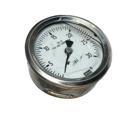 WIKA INSTRUMENTS CORPORATION 212.53.20-P030PX-N2BK-FGL PRESSURE GAUGE 0-30 PSI 2.00 SS 1/4NPT