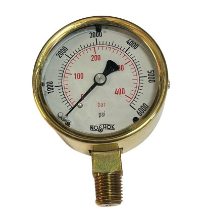 NOSHOK 25-300-6000 PRESSURE GAUGE 0-25-300-6000 PSI/BAR BM