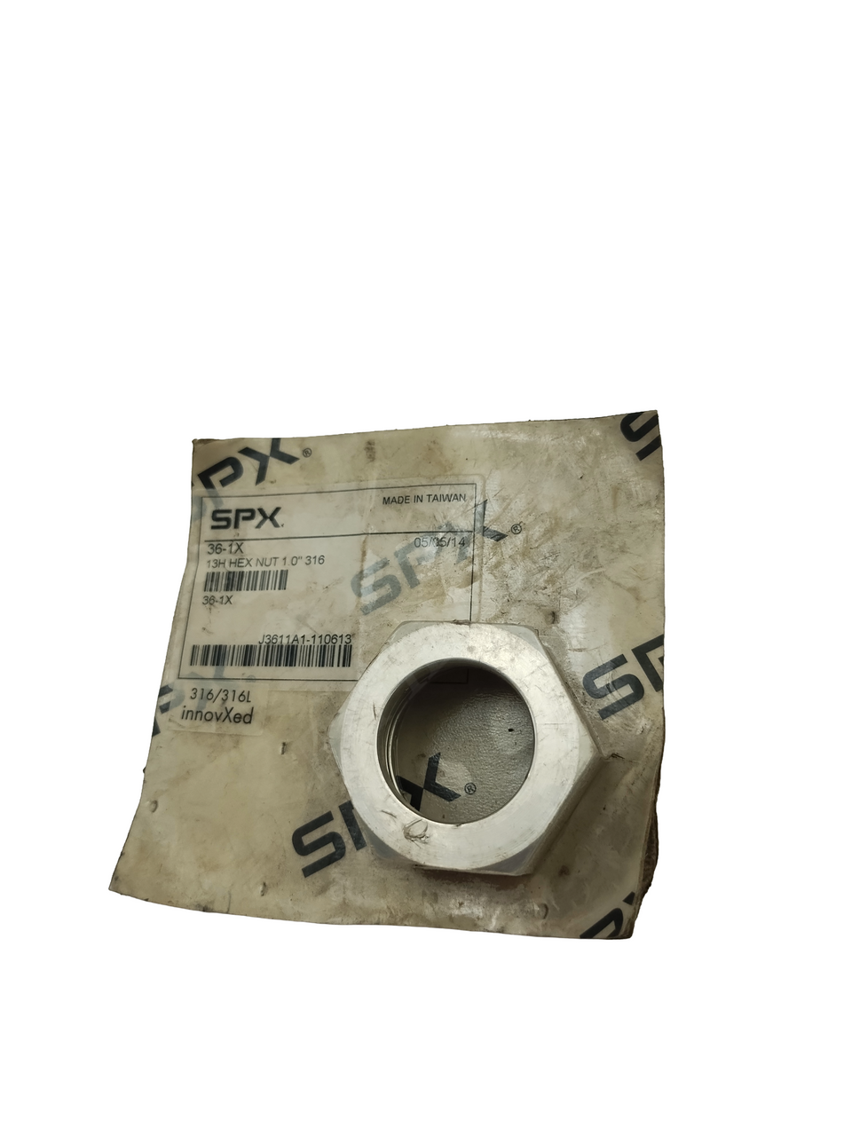 SPX 36-1X HEX NUT 13H 1 INCH 316 SS