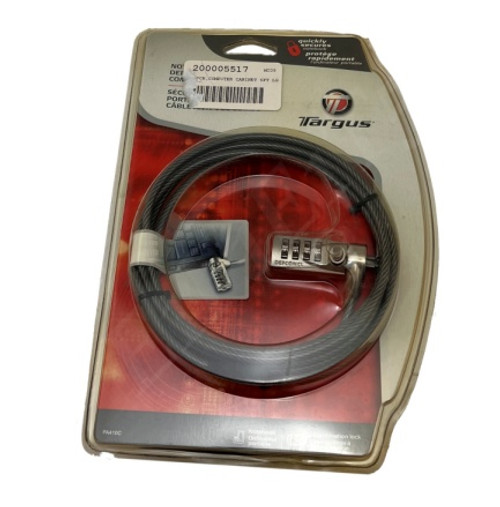 TARGUS DEFCON PA410U COMPUTER CABLE LOCK COMBINATION 6FT LG