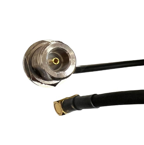 PCTEL CBL-241-2FT-N9-S23 COAX CABLE CONNECTOR N FEMALE BHEAD AND RPSMA RIGHT ANGLE 2 FT