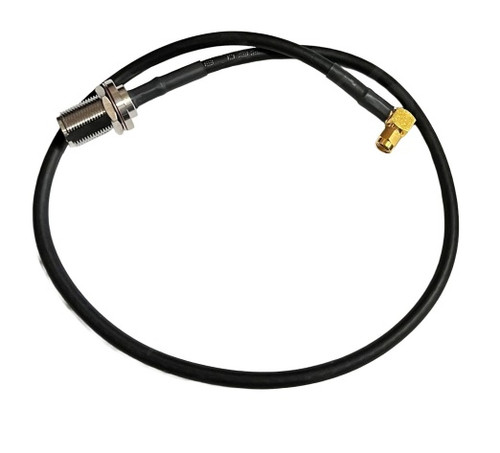 PCTEL CBL-241-2FT-N9-S23 COAX CABLE CONNECTOR N FEMALE BHEAD AND RPSMA RIGHT ANGLE 2 FT