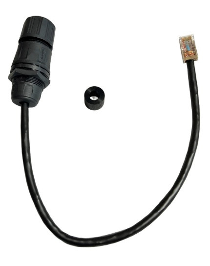 L-COM GLOBAL CONNECTIVITY CG-C6-MF CABLE R GLAND J45 FEEDTHRU W/12 INCH PIGTAIL BLACK