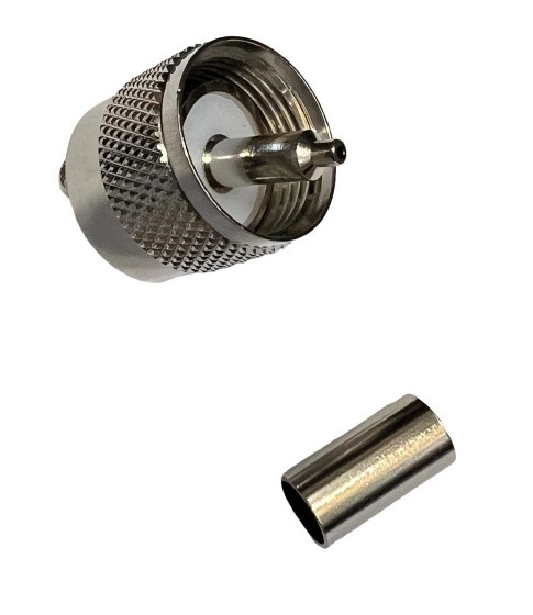 AIM CAMBRIDGE - CINCH CONNECTIVITY 25-7307 COAXIAL CONNECTOR UHF STRAIGHT PLUG CRIMP MALE RG58 BRASS