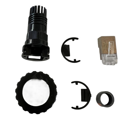 L-COM GLOBAL CONNECTIVITY WJAM315 CONNECTOR MALE KIT CAT5E INDUSTRIAL PLUG