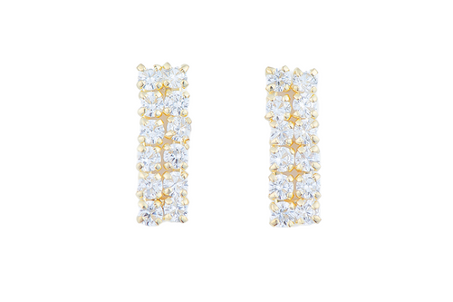 10K CHURUMBELA #2.5 STUD EARRING WITH WHITE ZIRCONIA
