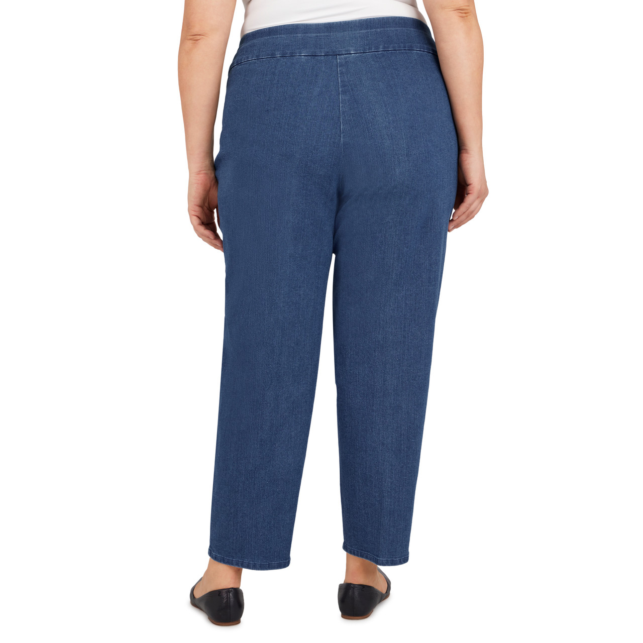 Blue Plus Size Petite Pull On Pants Susan Graver Petite Liquid