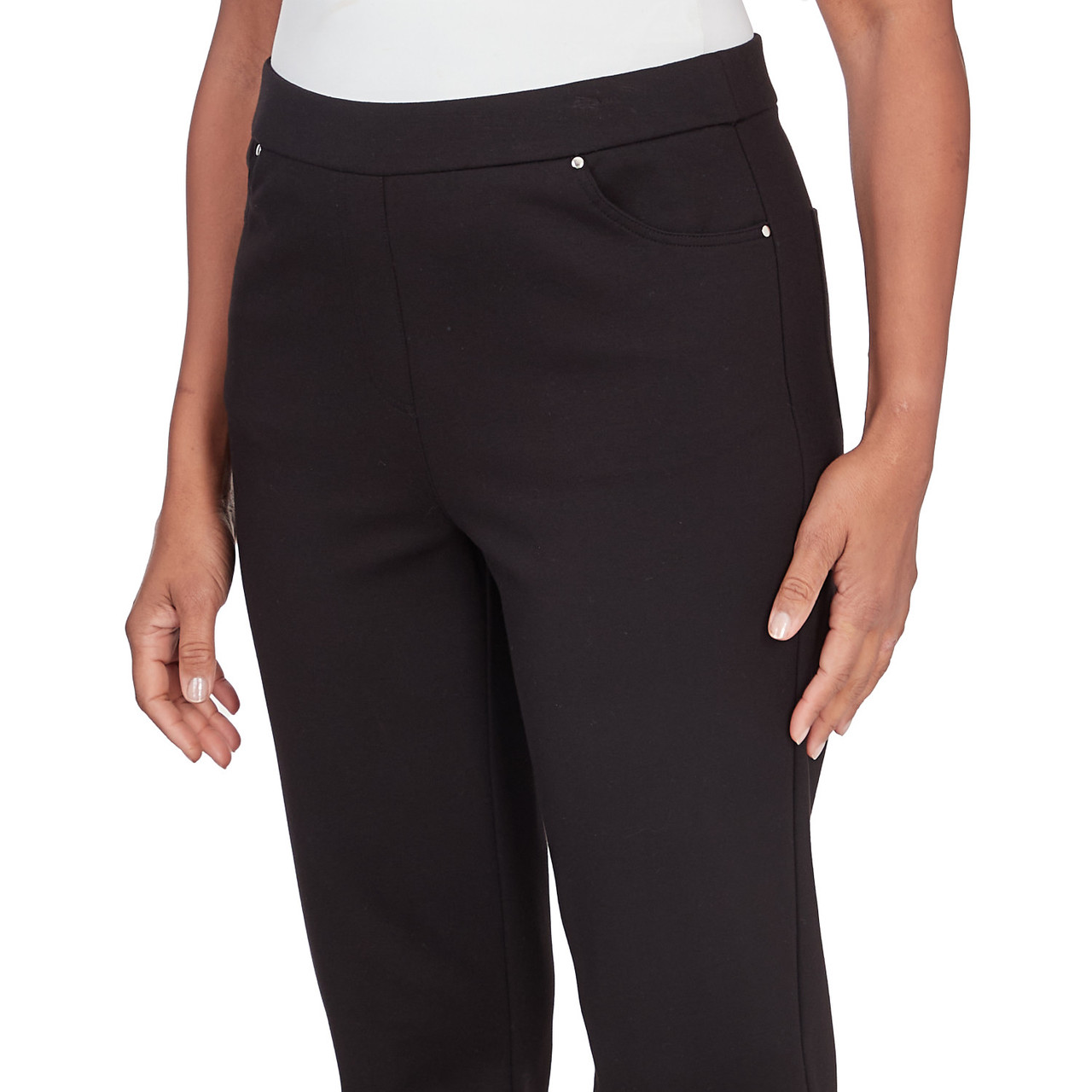 NINE WEST Women's Plus Size Light Weight Compression Ponte Pant