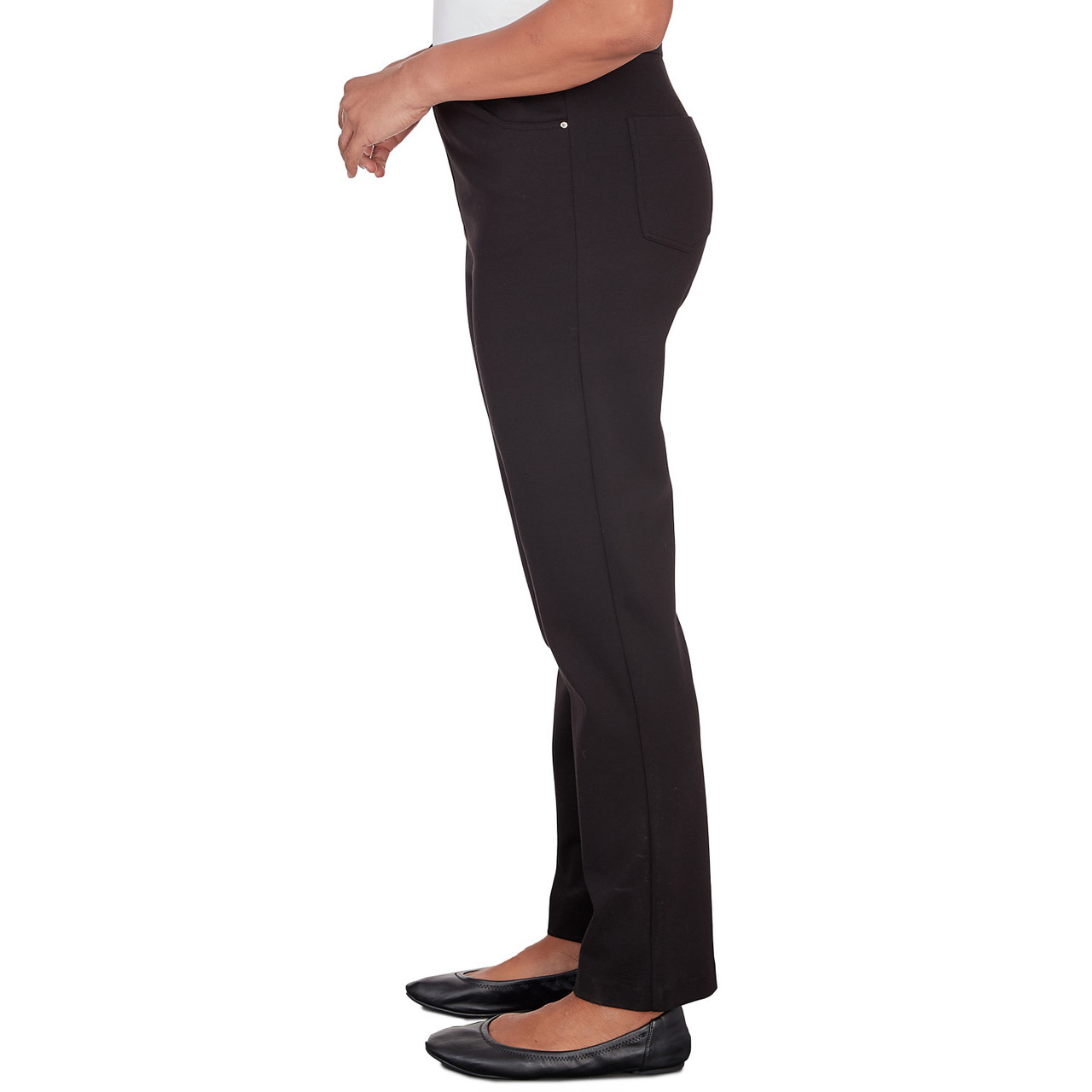 Women's Buckled Stretch Knit Average Length Ponte Pant