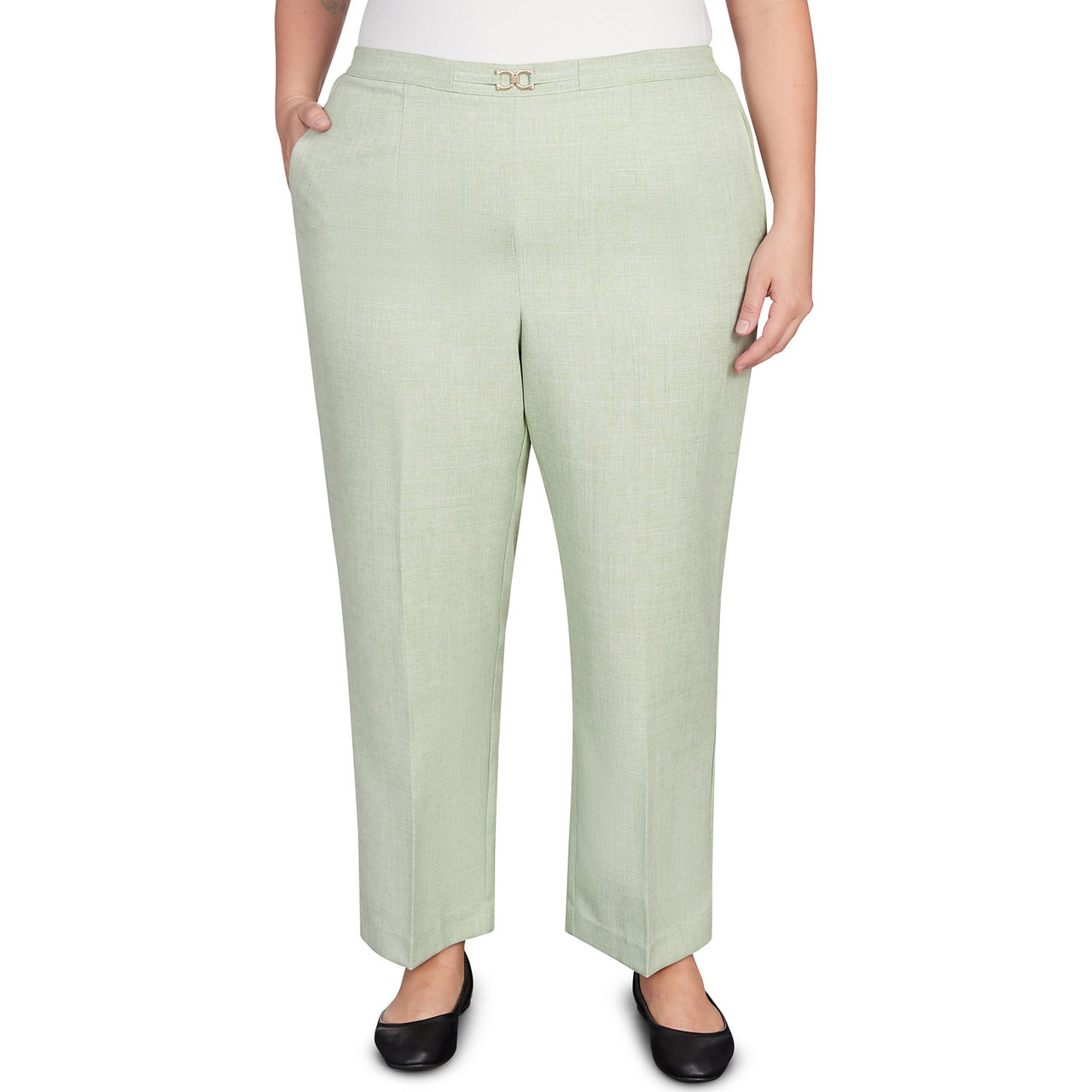 alfred dunner petite flat front pants