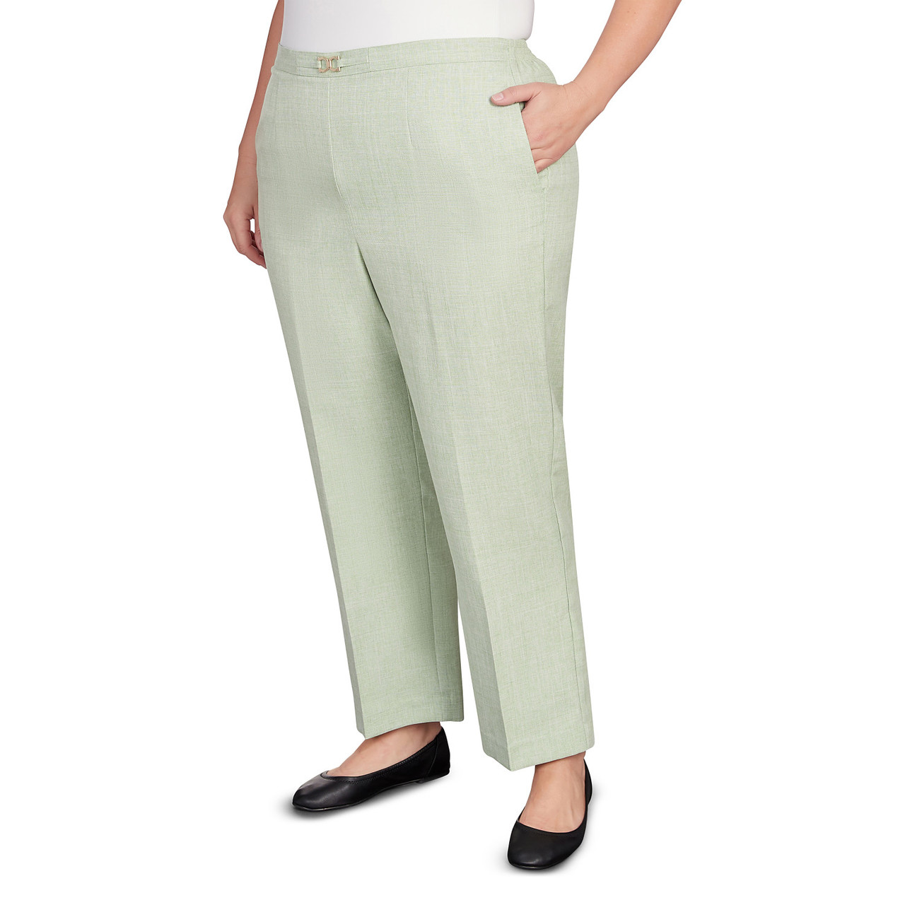 alfred dunner flat front pants petite