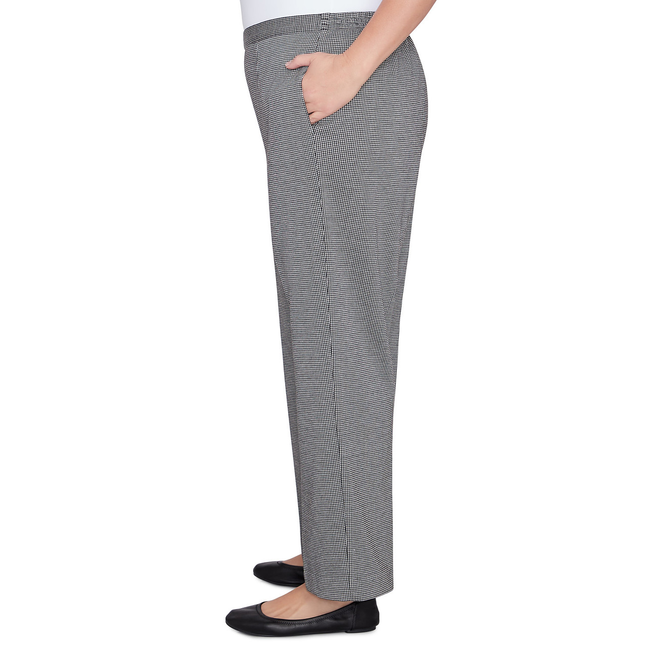 Plus Women's Chic Pull On Houndstooth Medium Length Pant Alfred Dunner