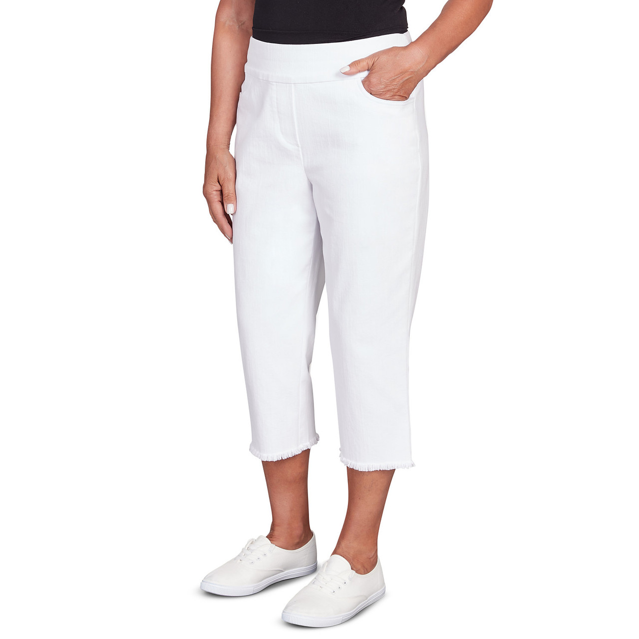 Women's Denim Fringe Capri Pant | Alfred Dunner