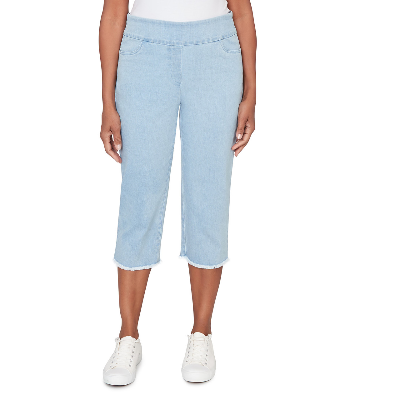 Women's Super Stretch Denim Fringe Capri Pant | Alfred Dunner