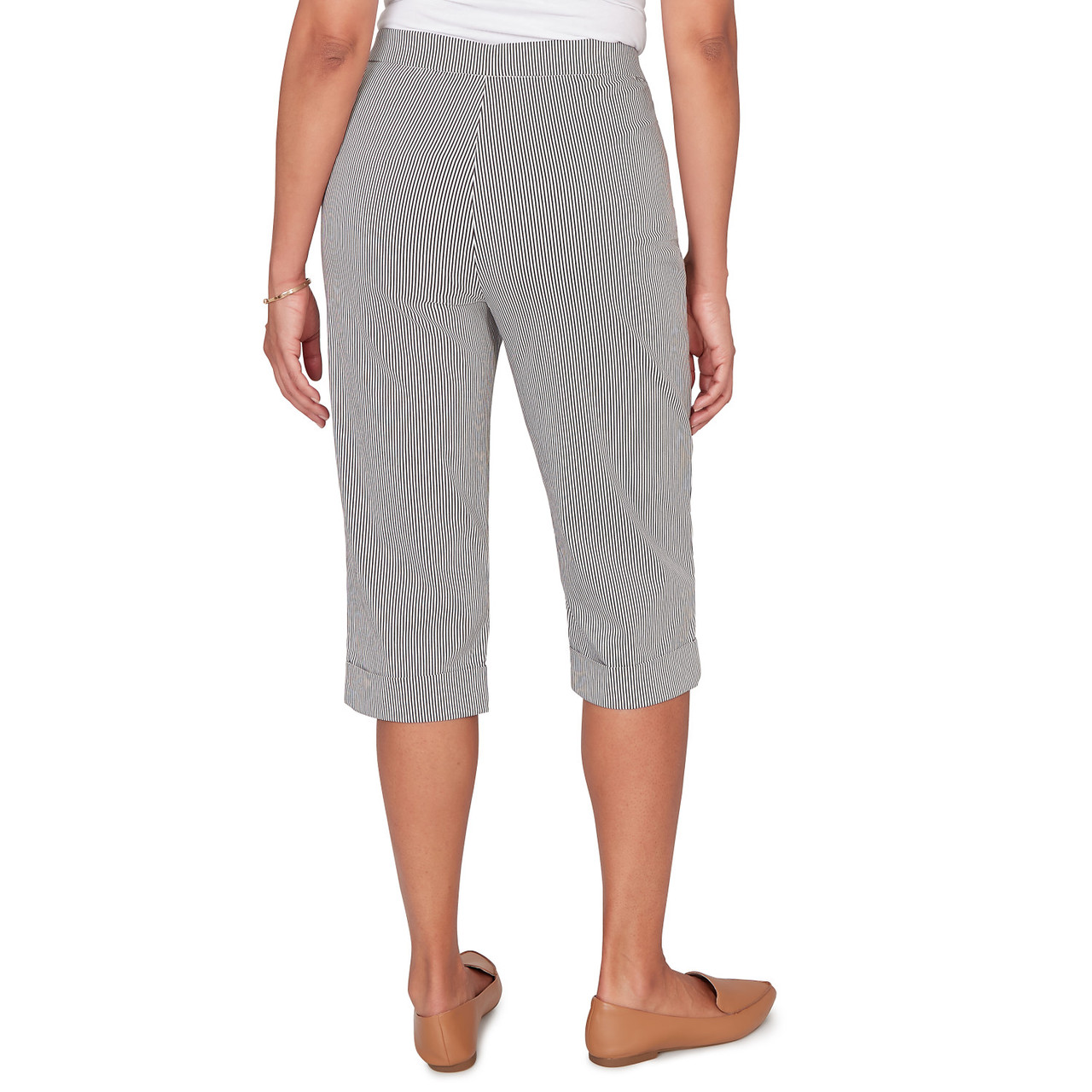 Women's Stretch Stripe Clamdigger Capri Pant | Alfred Dunner
