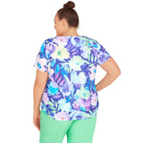 Plus Women's Cinched Waist Floral Tee