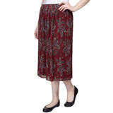 Petite Women's Casual Long Paisley Skirt