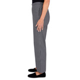 Petite Women's Checkered Pull-On Straight Leg Short Length Pant