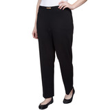 Women's Buckled Stretch Knit Short Length Ponte Pant