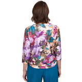 Petite Women's Floral Watercolor Shirttail Hem Top