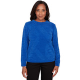 Petite Women's Cable Chenille Pullover Sweater