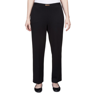 Women's Buckled Stretch Knit Average Length Ponte Pant