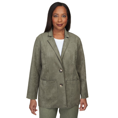 Women's Vegan Suede Car Coat