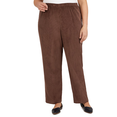 BROWN Plus Women's Corduroy Average Length Pant