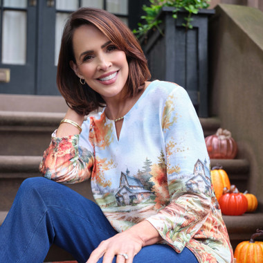 OATMEAL MULTI Women's Farm Landscape Harvest Top