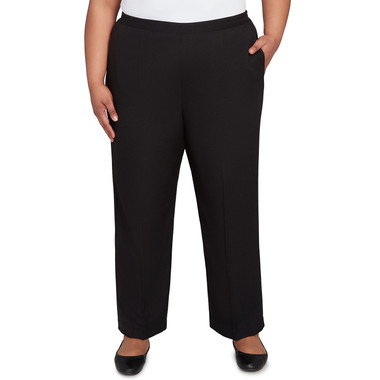 Plus Women's Textured Pull On Elastic Short Length Pant