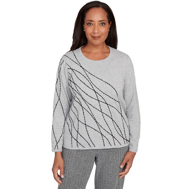 Women's Abstract Cording Sweater