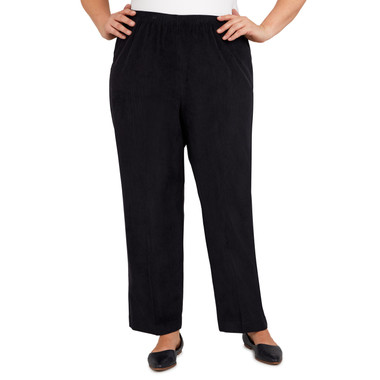 BLACK Plus Women's Classic Corduroy Elastic All Around Medium Length Pant