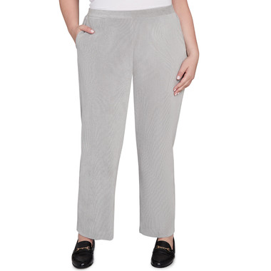 Plus Women's Pull-On Corduroy Flat Front Short Length Pant