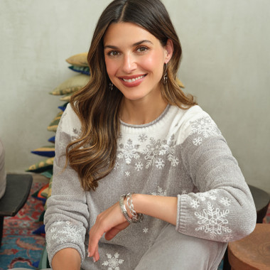 PEWTER Women's Snowflake Embroidery Chenille Sweater