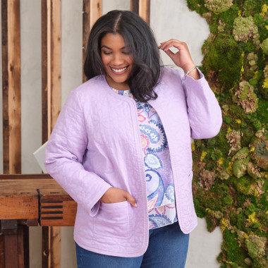 LILAC Women's Floral Quilted Patchwork Jacket