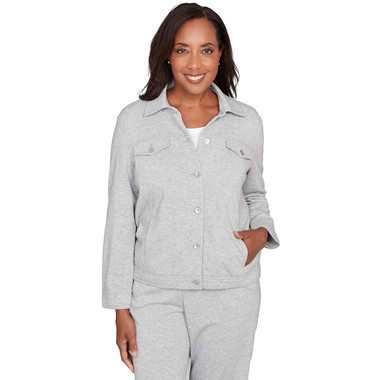 Petite Women's Shimmer Collared Button Jacket