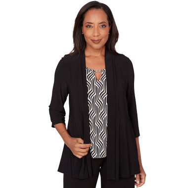 Petite Women's Border Print Two In One Top