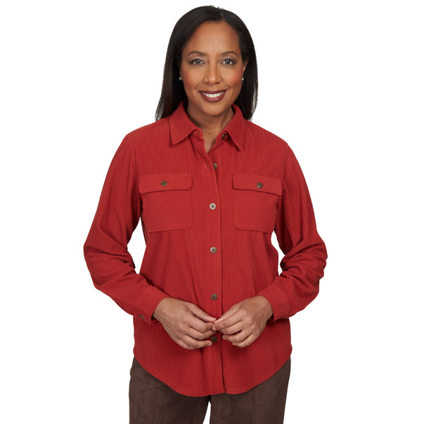 Women's Soft Chenille Cord Shirt Jacket