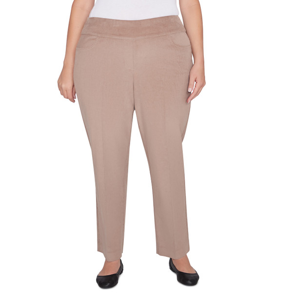 Plus Women's Modern Corduroy Faux Fly Front Average Length Pant